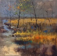 Tahir Bilal Ummi, 18 x 18 Inch, Oil on Canvas, Landscape Painting, AC-TBL-095